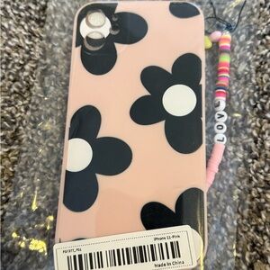 Daisy Floral Pink iPhone Case with Beaded Strap